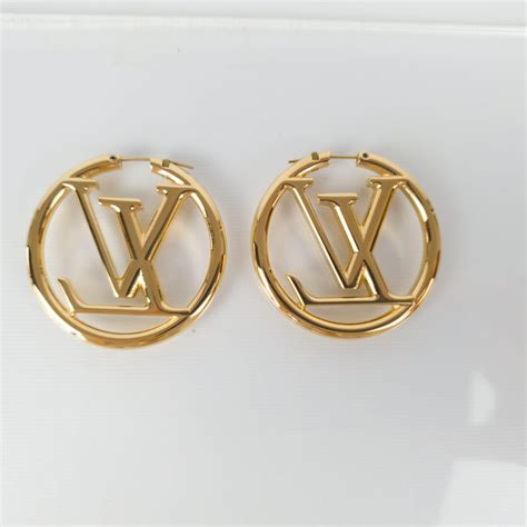 louis vuitton lv hoop earrings|louis vuitton refurbished earrings.